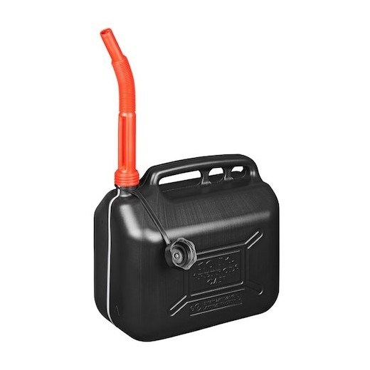 JERRYCAN KUNSTSTOF UN-GEKEURD Zwart 10 Liter