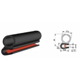 Brandstofslang rubber met omvlechting 6.0 mm  - 1 meter