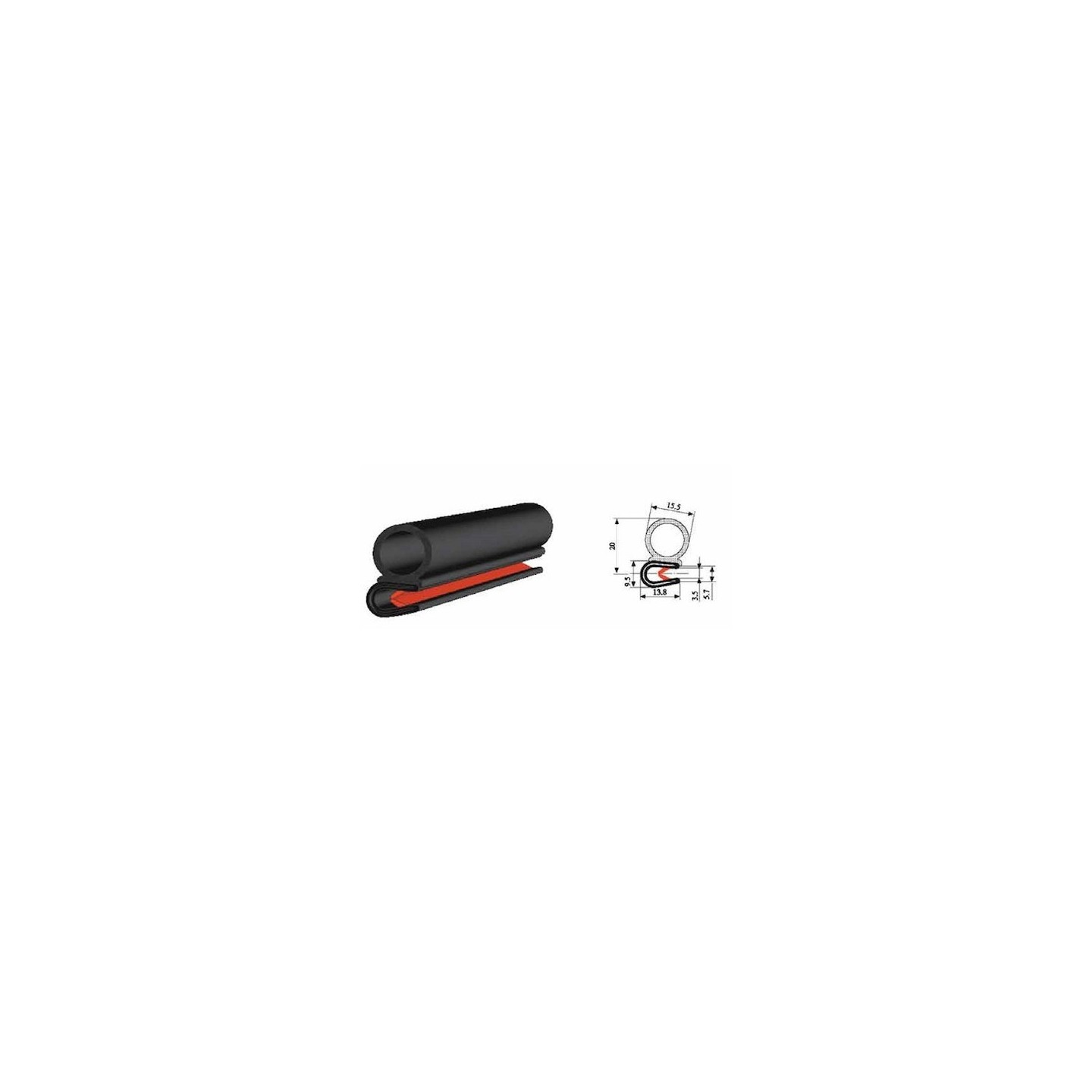 Brandstofslang rubber met omvlechting 6.0 mm  - 1 meter