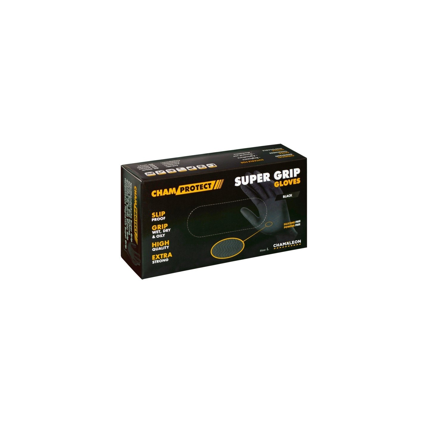 Handschoen XL Grippaz Nitril Zwart doos 25 paar