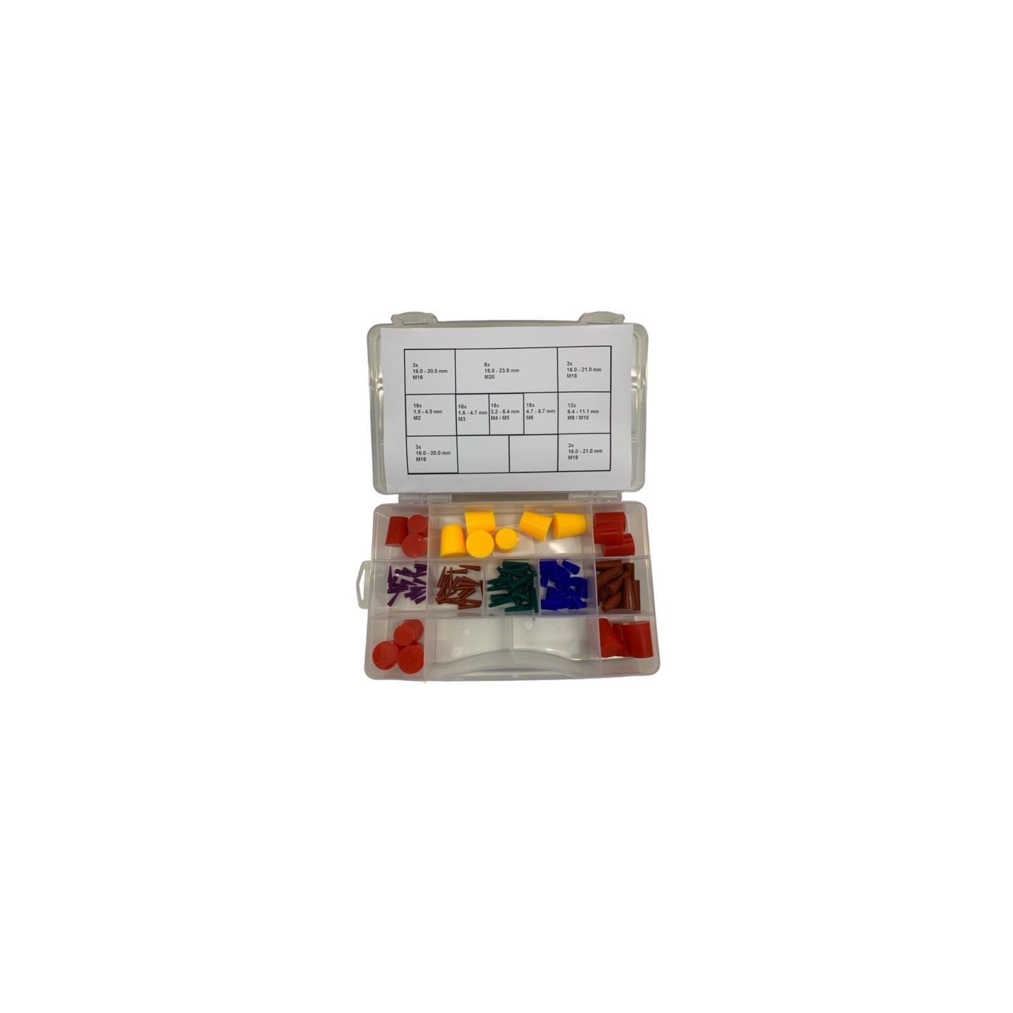 Assortiment siliconen pluggen conisch 102-delig