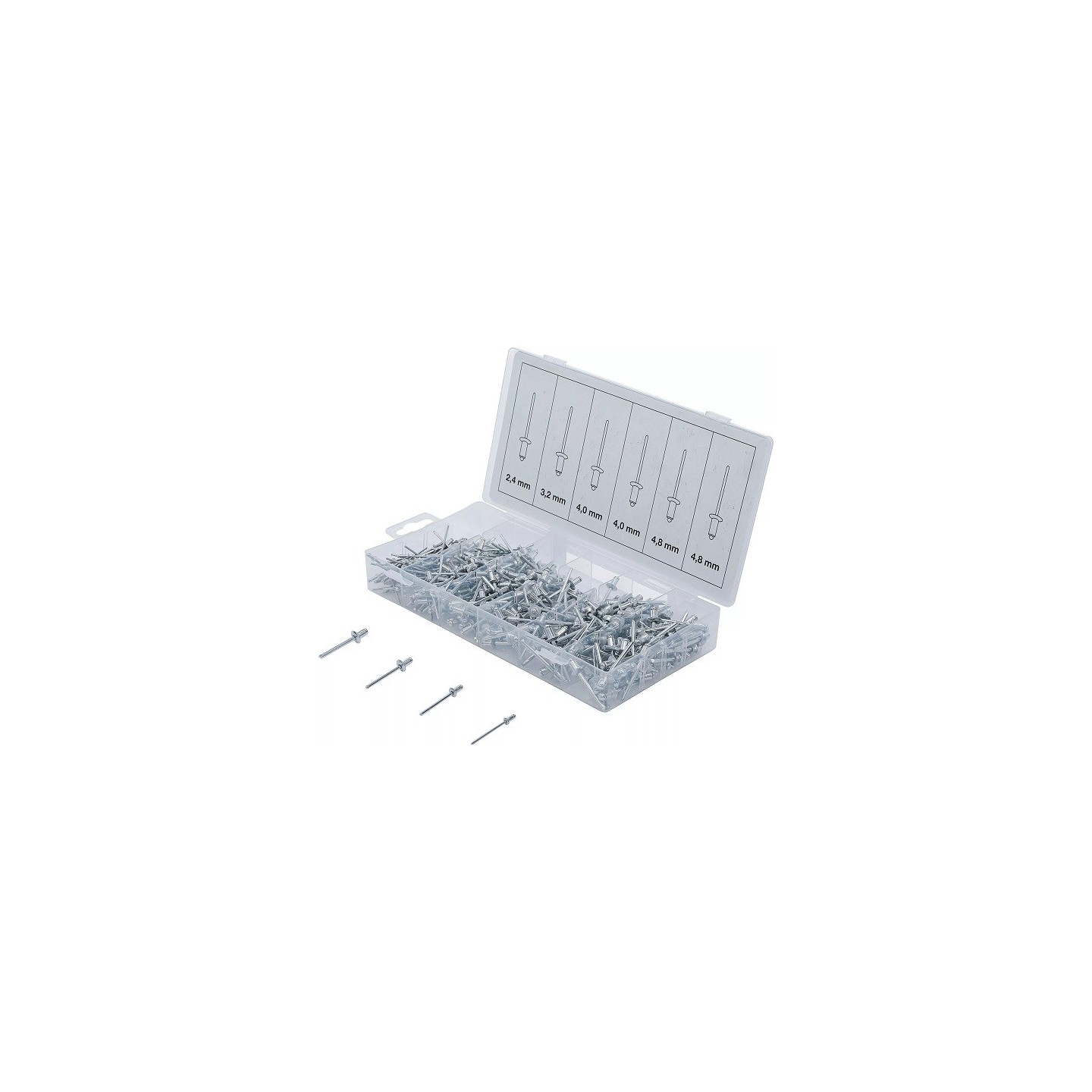 Popnagel assortiment | aluminium | 2,4 - 4,8 mm | 400-dlg.