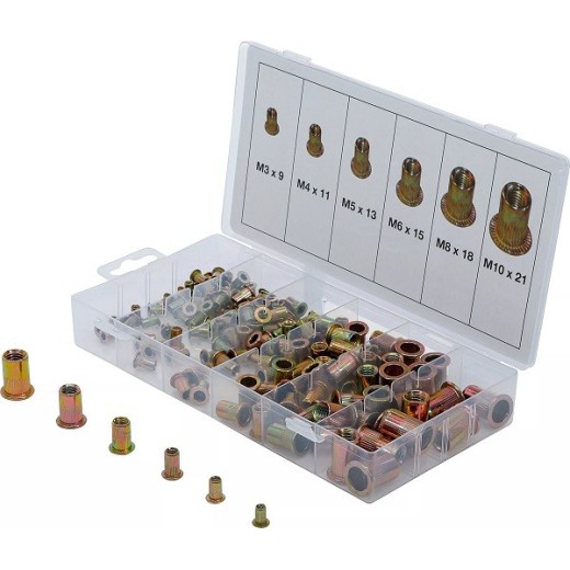 Assortiment blindklinkmoeren | verzinkt staal | 150-dlg.