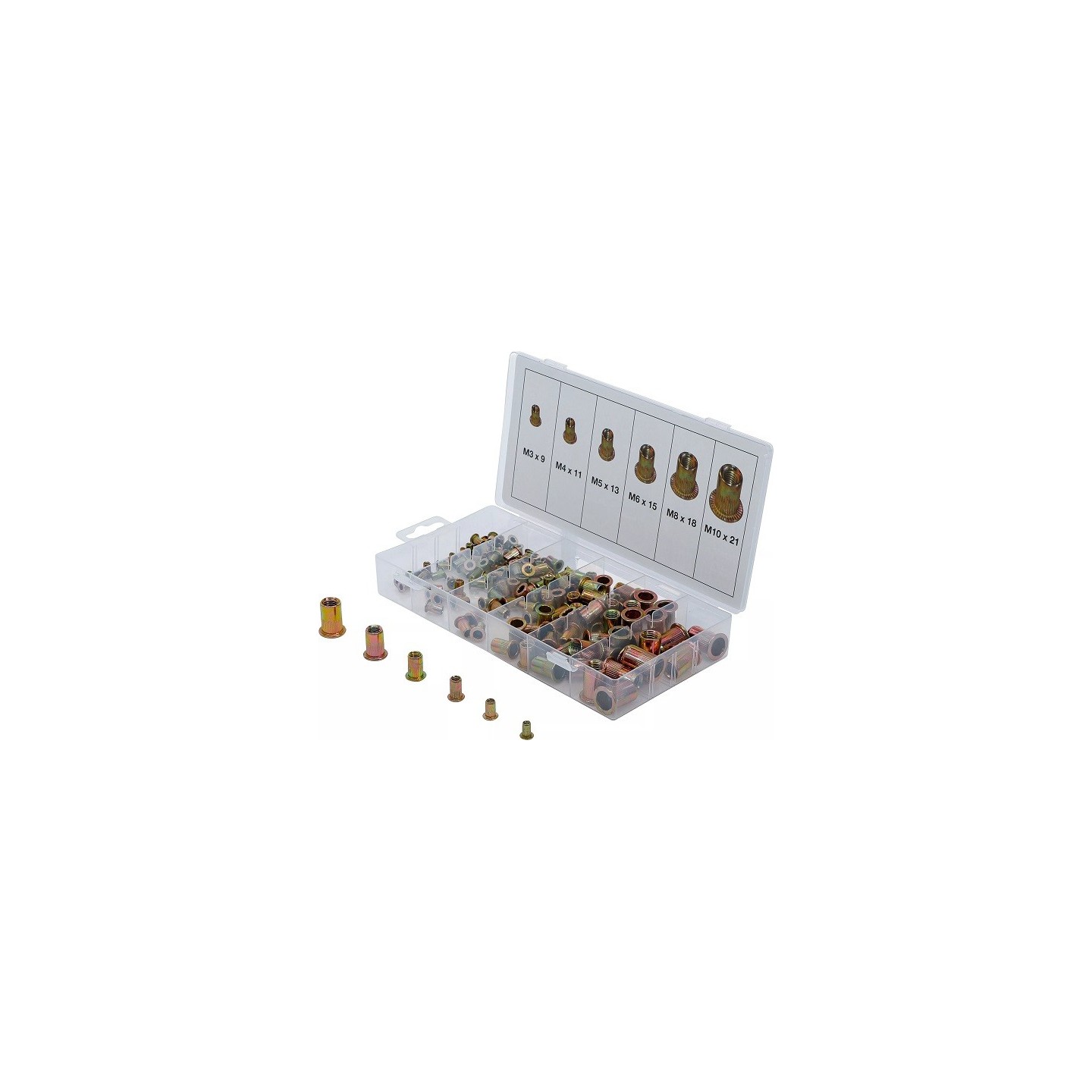 Assortiment blindklinkmoeren | verzinkt staal | 150-dlg.