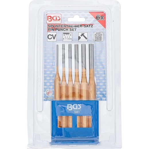 doorslag - pendrijver - drevel set, 6 delig - BGS
