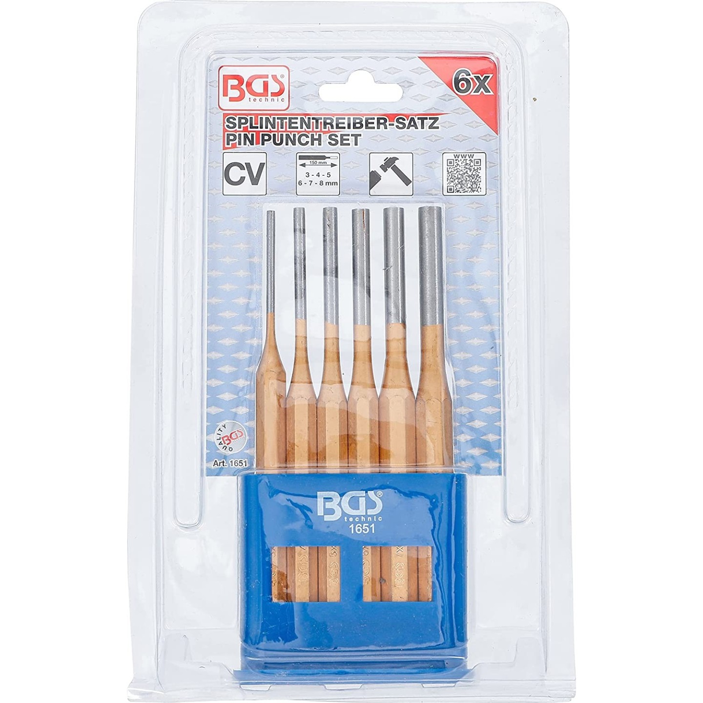 doorslag - pendrijver - drevel set, 6 delig - BGS