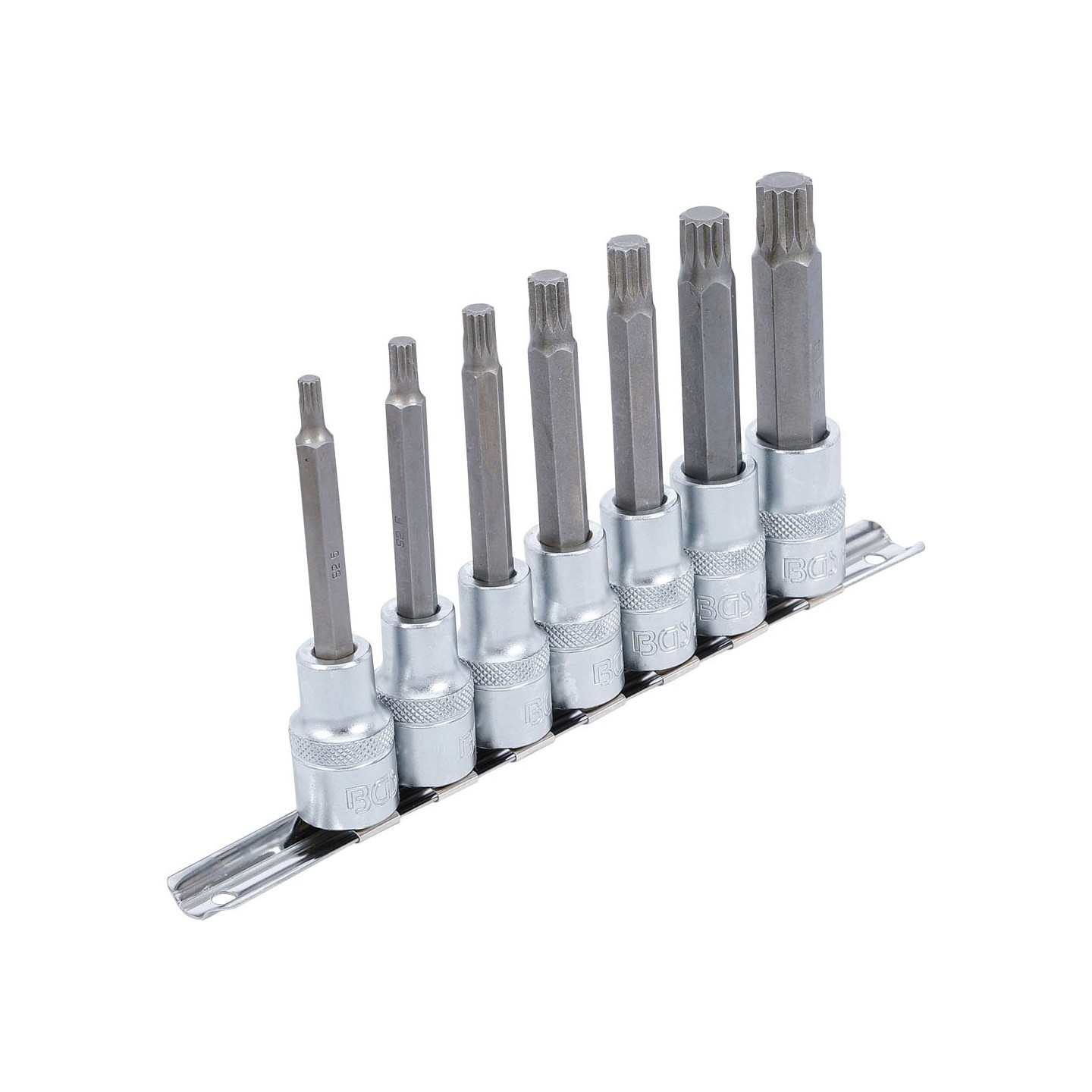 Bitdoppen set | 12,5 mm (1/2″) aandrijving | Spline (voor XZN) M5 – M14 | 7-delig