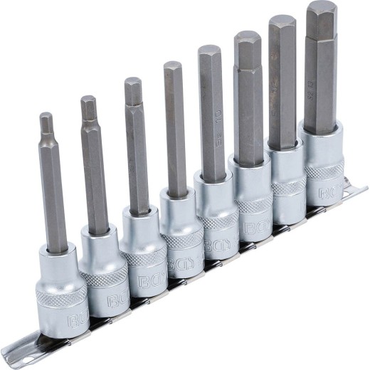 Doppenset 1/2" 9-delig LANGE UITVOERING