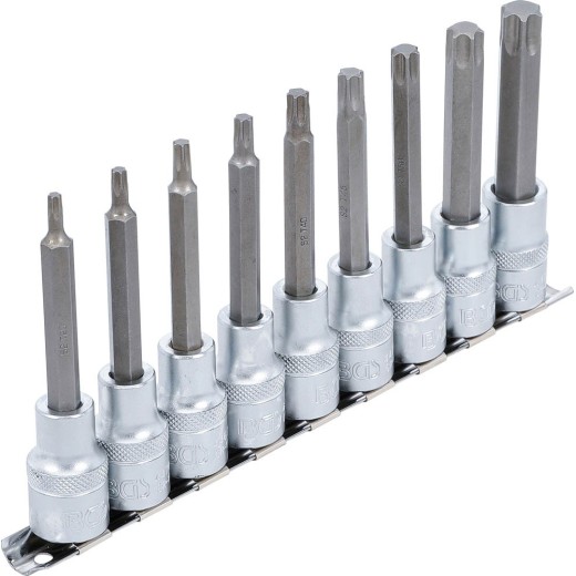 Doppenset 1/2" 9-delig LANGE UITVOERING